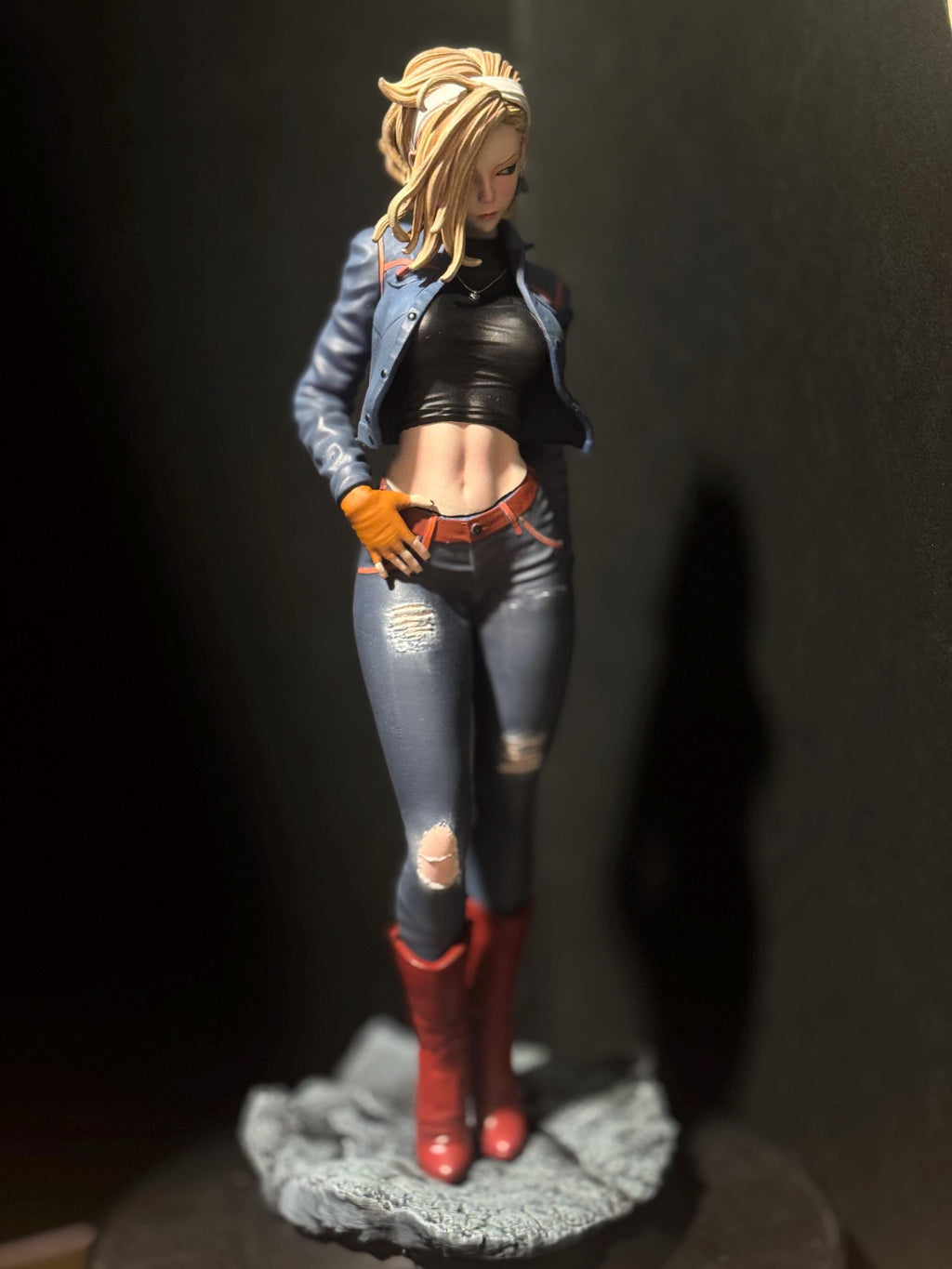 Blonde Android figure statue / hand painted