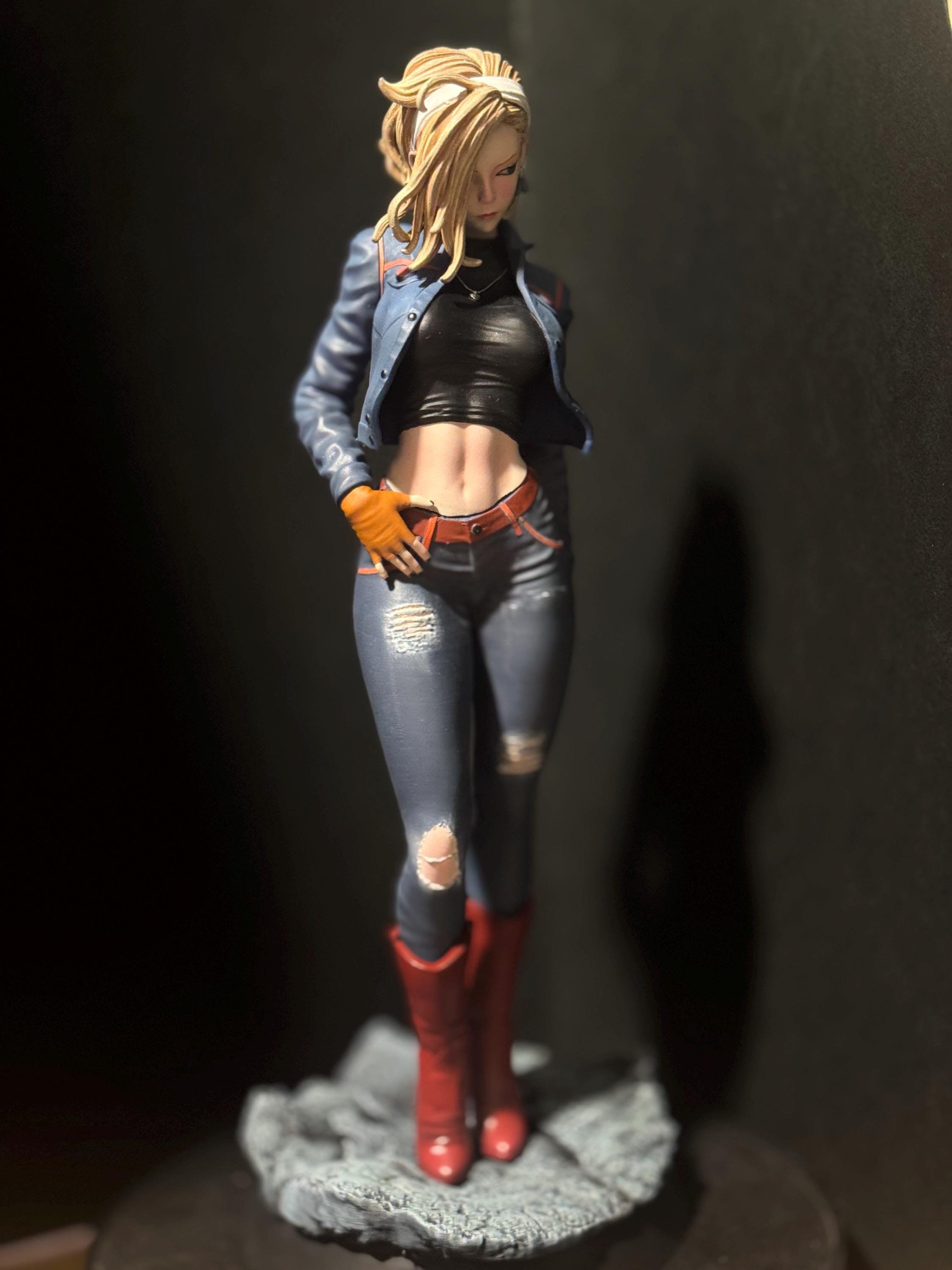 Blonde Android figure statue / hand painted