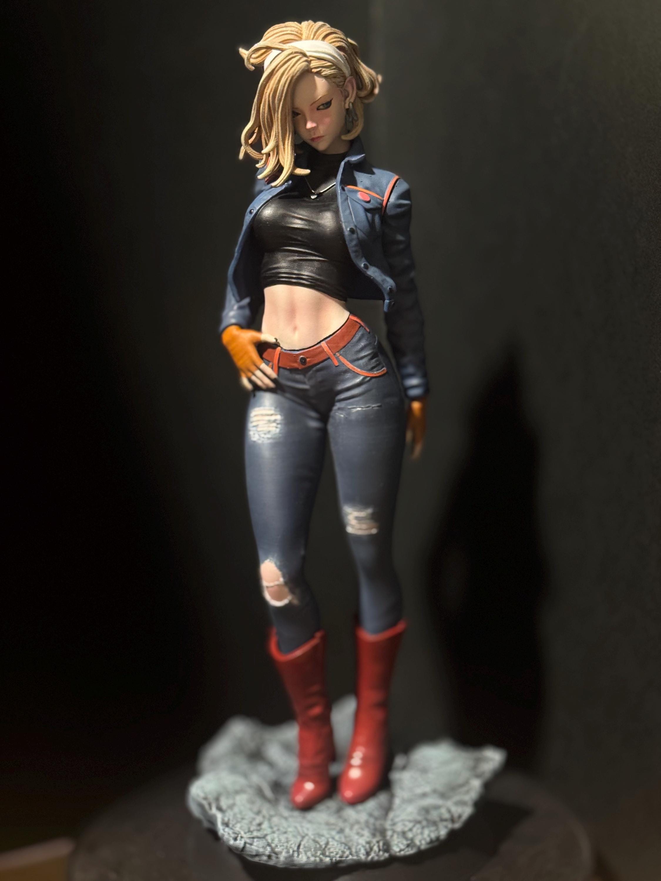 Blonde Android figure statue / hand painted