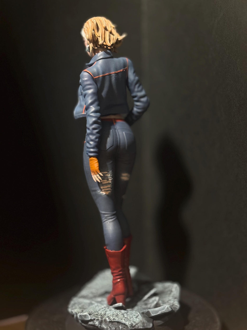 Blonde Android figure statue / hand painted
