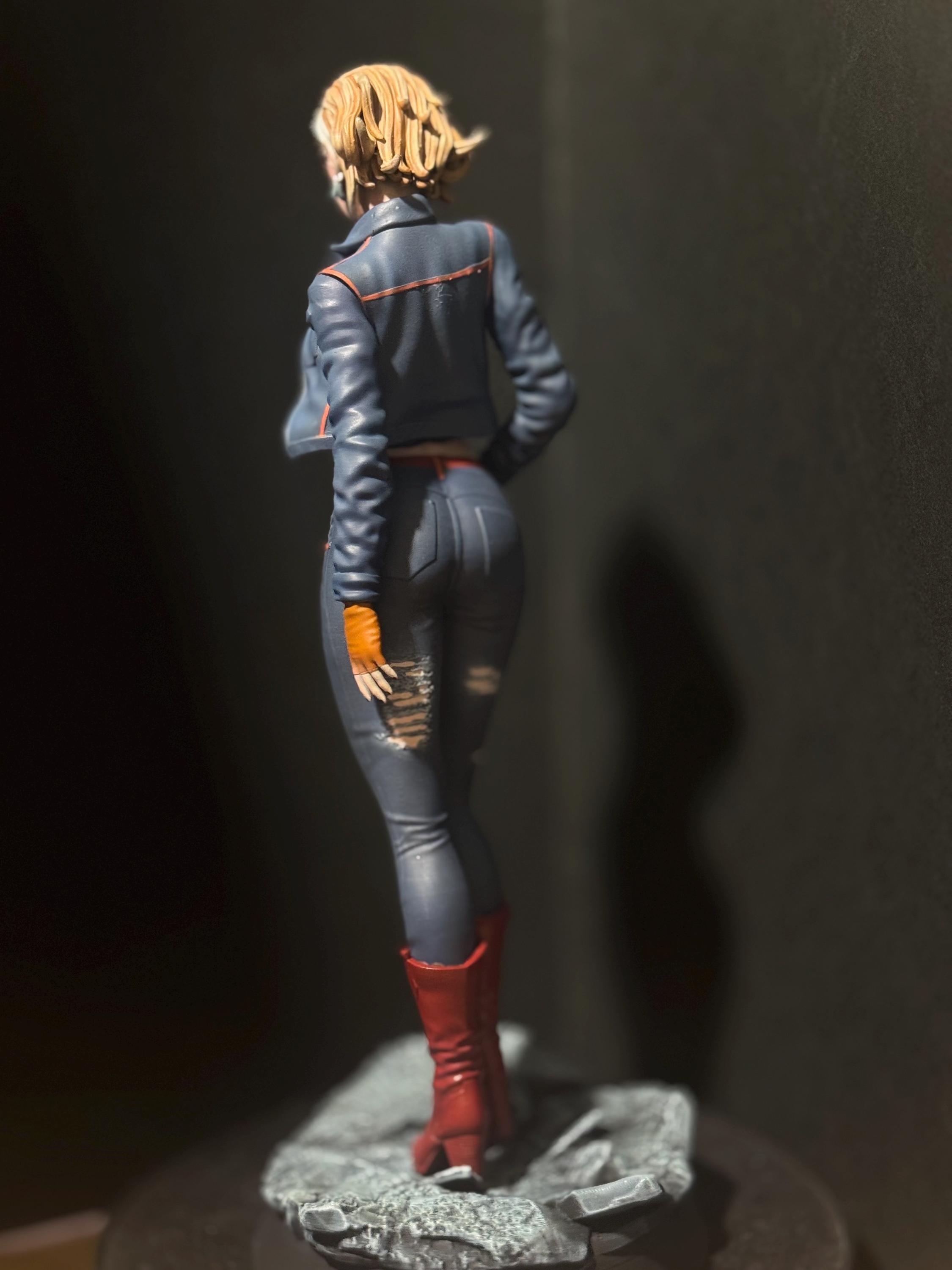 Blonde Android figure statue / hand painted