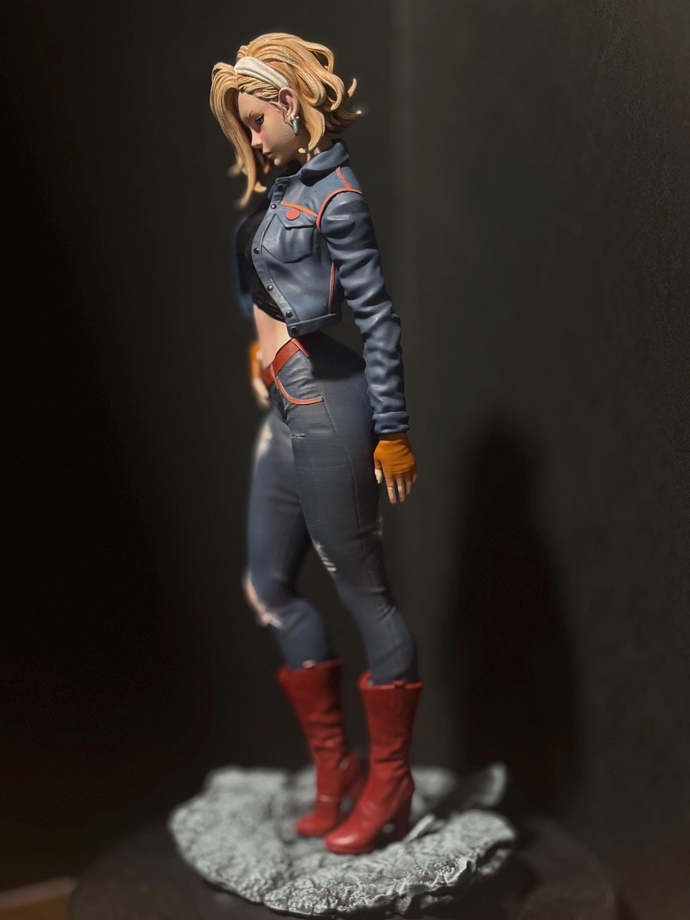 Blonde Android figure statue / hand painted