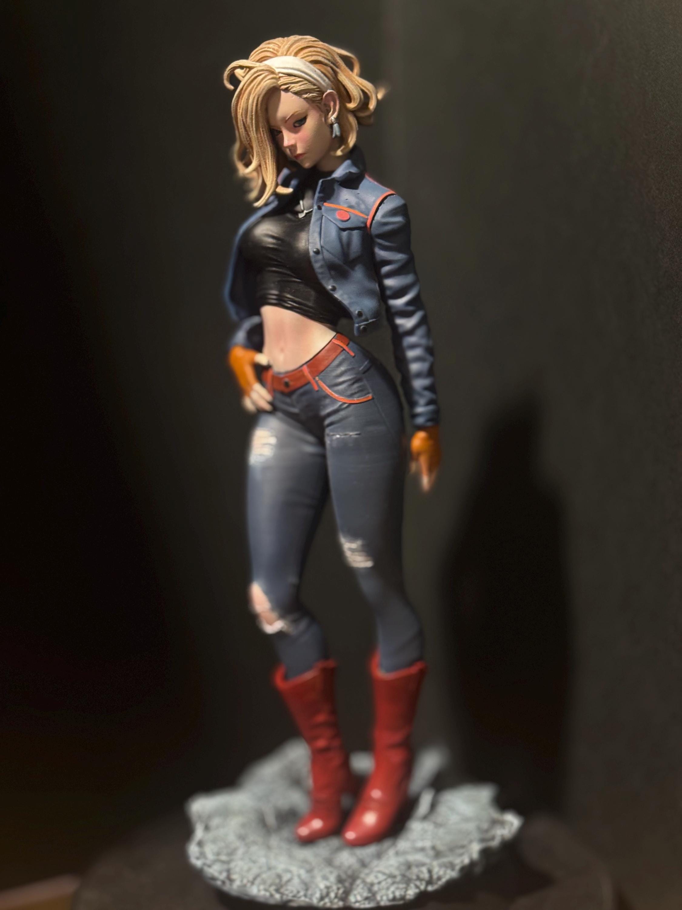 Blonde Android figure statue / hand painted