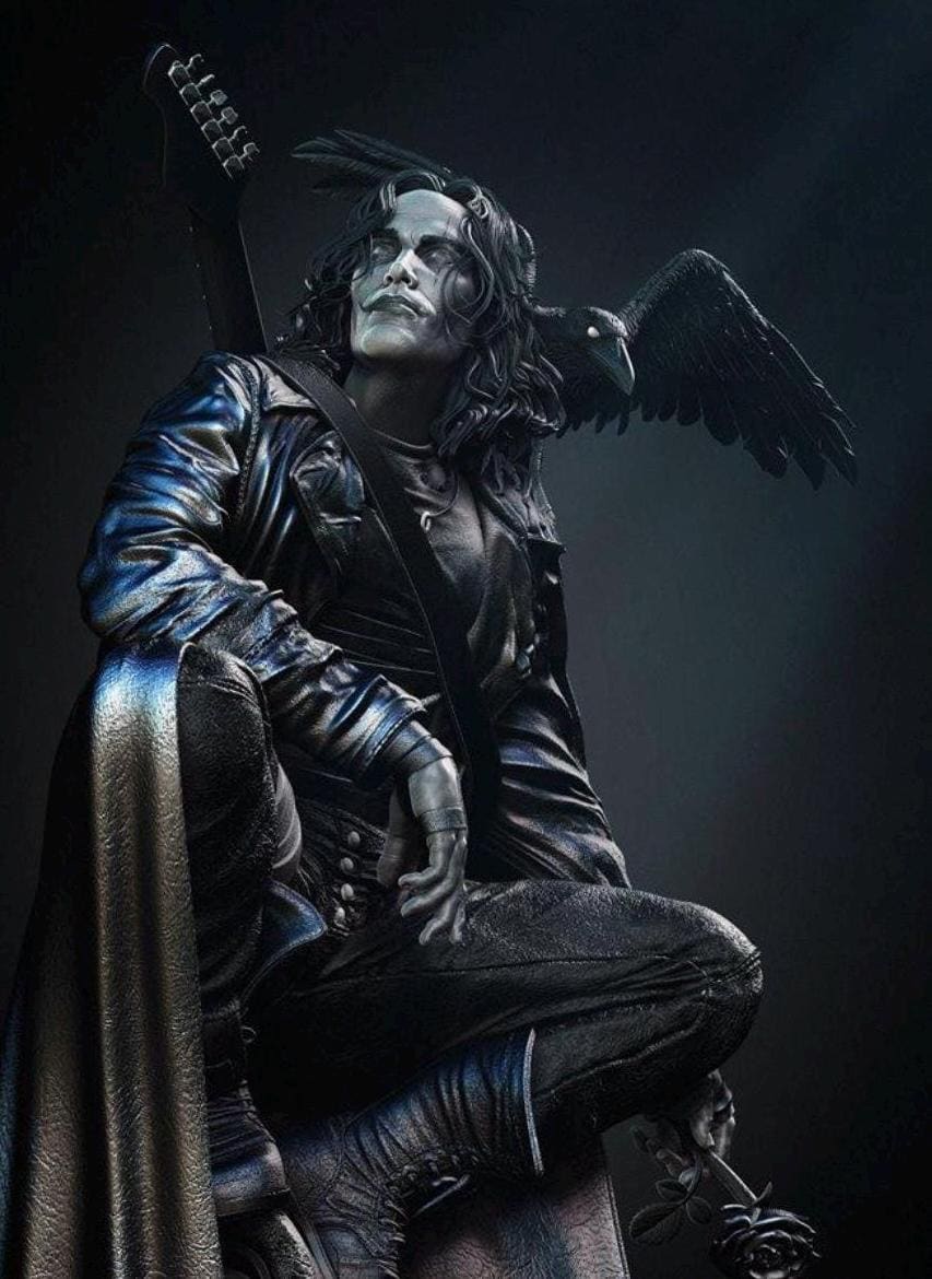 Brandon Lee Figure with Crow - Raven's Wrath 60cm hand painted