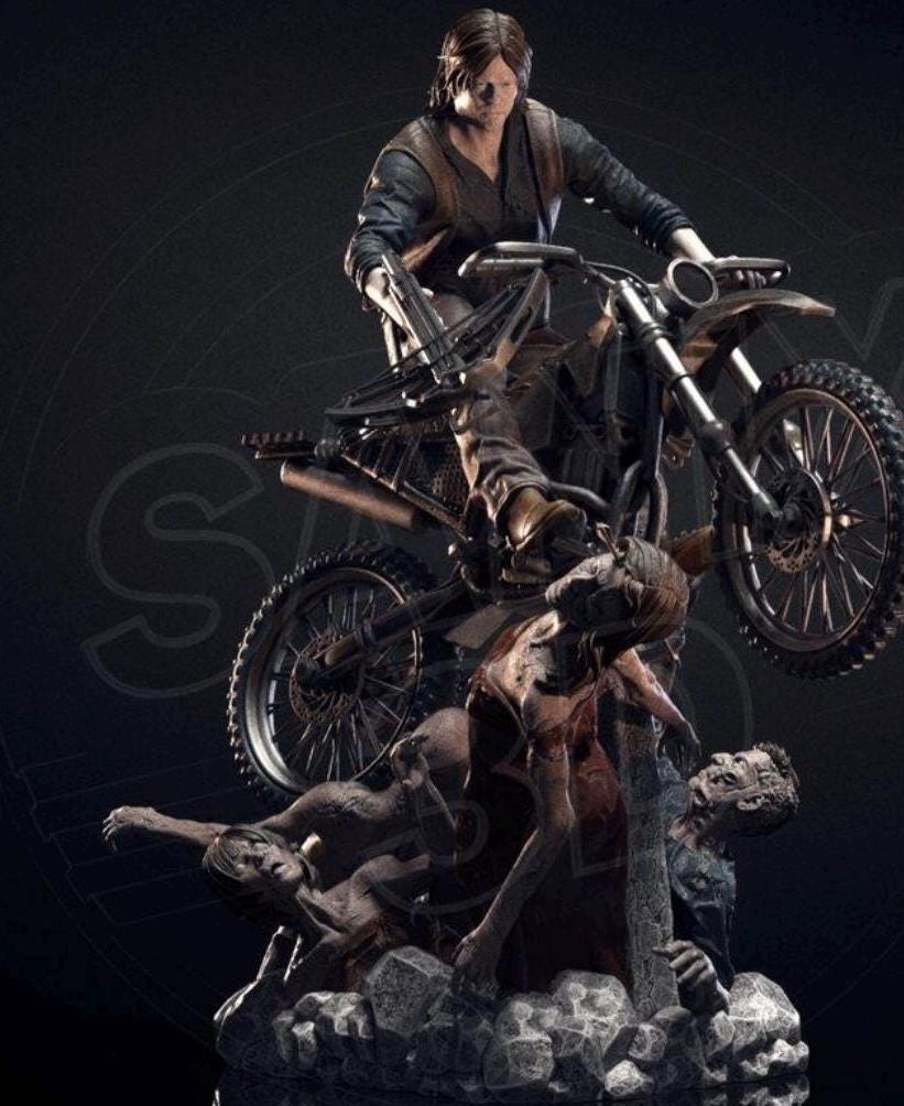 Crossbow Hunter Daryl Custom Figurine | 3D Printed Collectible | 1/6