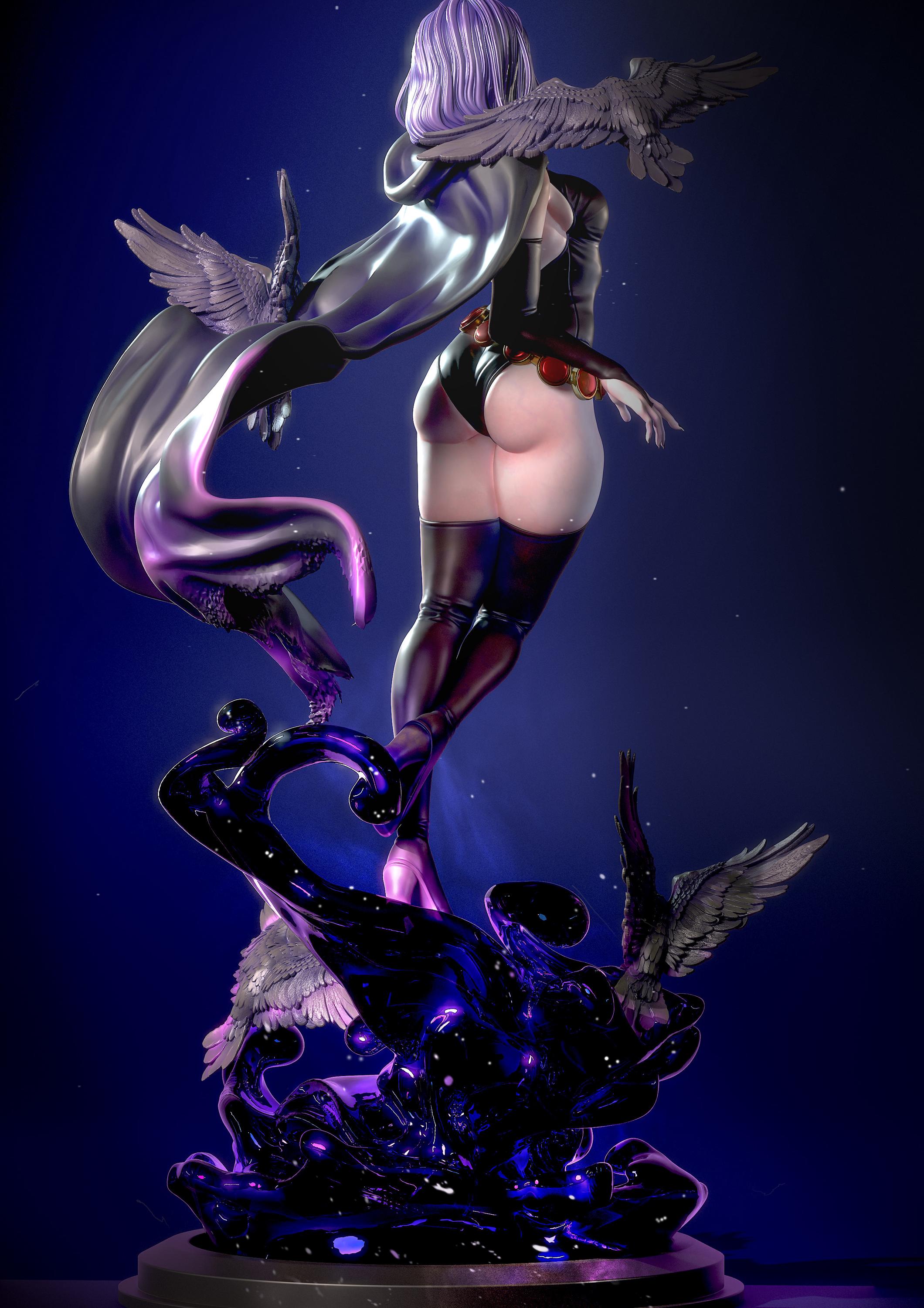 Custom Figurine - Mystical Sorceress with Hood and Dark Energy | 1/6