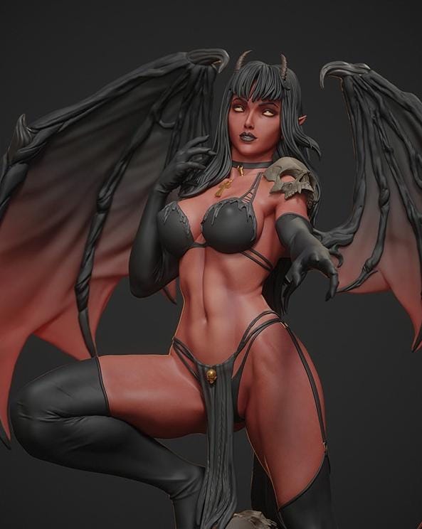 Succubus female Demon Custom Figurine | hand painted Collectible | 1/6 scale