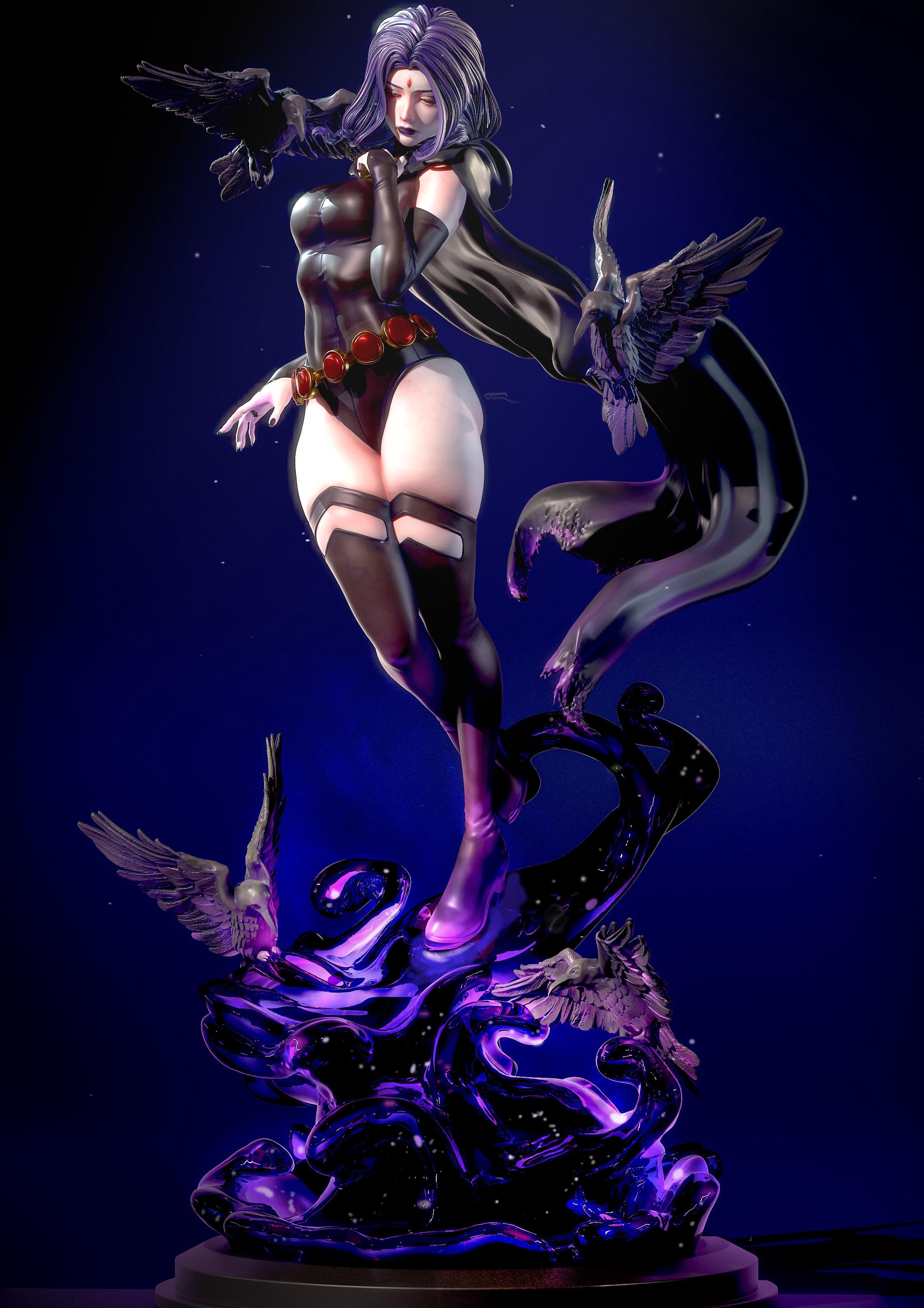 Custom Figurine - Mystical Sorceress with Hood and Dark Energy | 1/6