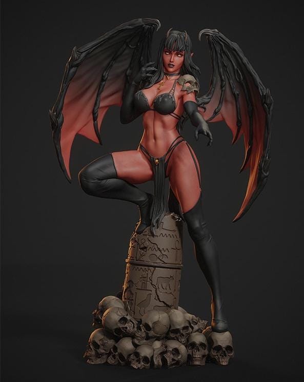 Succubus female Demon Custom Figurine | hand painted Collectible | 1/6 scale