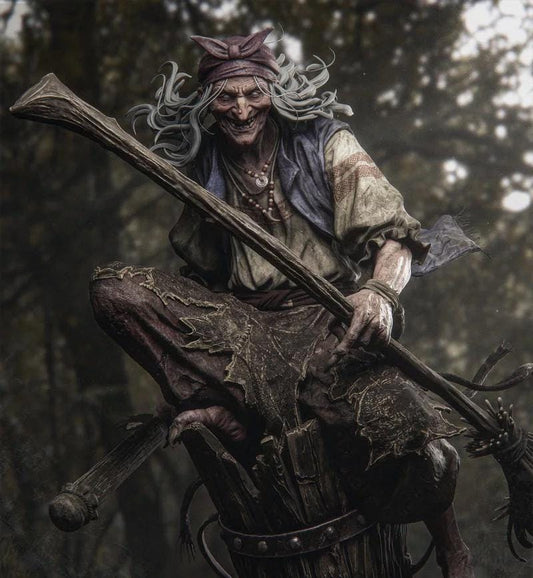 Baba Yaga | Forest Witch Custom Figurine | Slavic Folklore Hag Statue | 1/6 | 40cm
