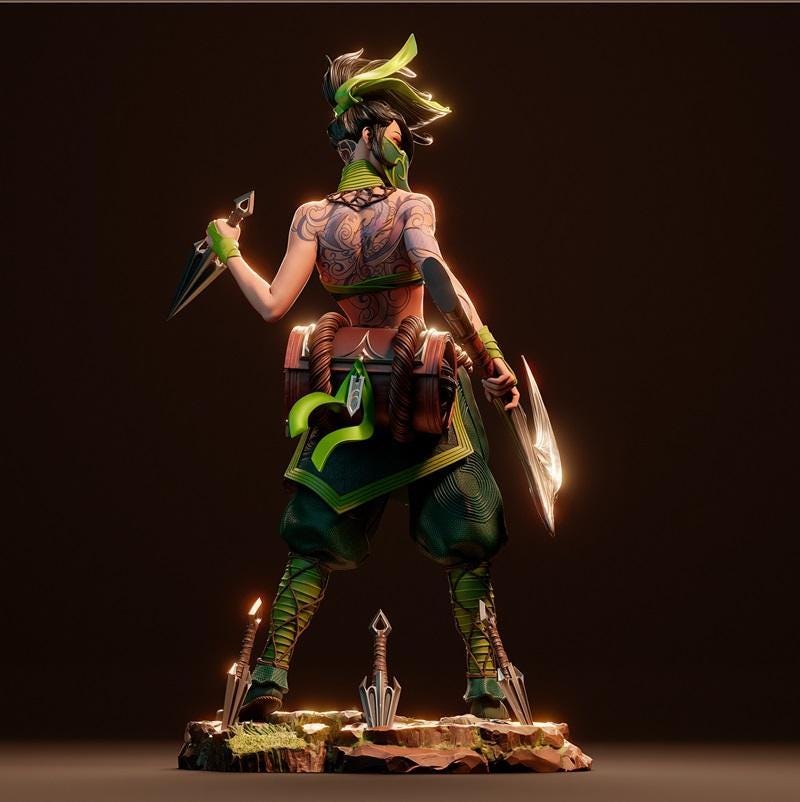 Hand-Painted Ninja Assassin Girl Figurine: Fantasy statue 1/6