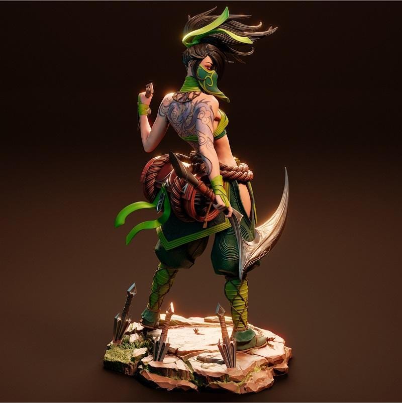 Hand-Painted Ninja Assassin Girl Figurine: Fantasy statue 1/6