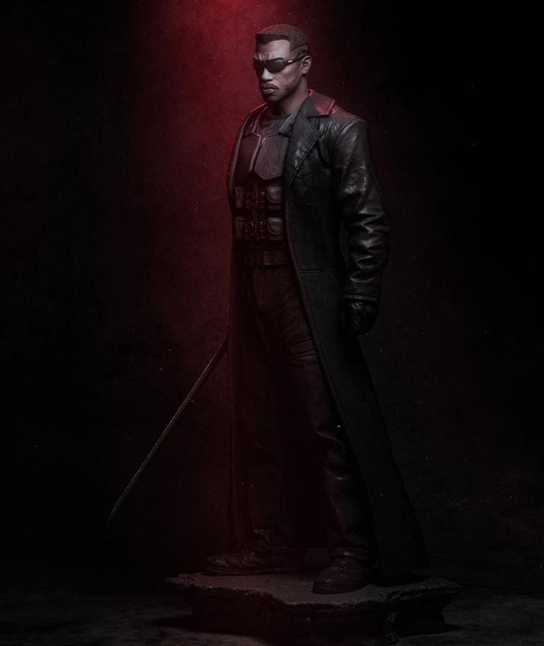 Vampire Hunter Figurine: Dark Resin Statue with Katana 1/6 hand painted