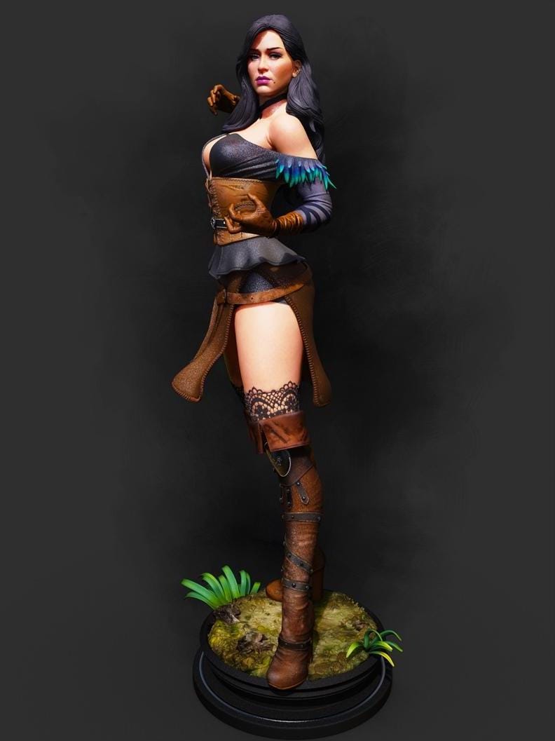 Sorceress Figurine – 1:6 Scale Dark Mage Statue - hand painted
