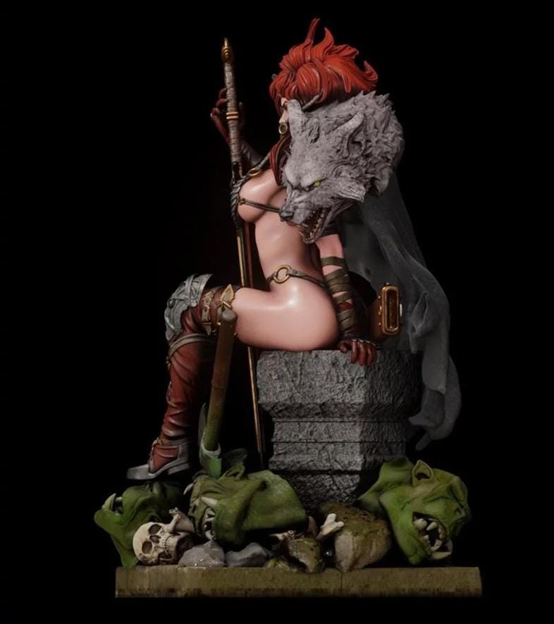 Barbarian Queen Resin Statue – 1:6 custom Fantasy Sculpture hand painted
