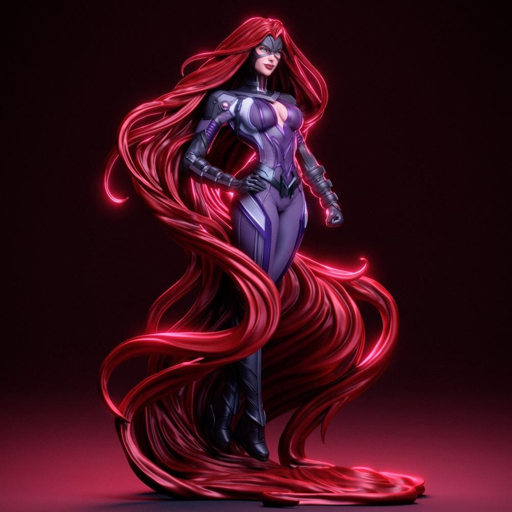 Hand painted Red-Haired Queen Figurine – 1:6 Scale Statue
