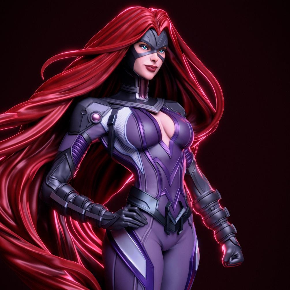 Hand painted Red-Haired Queen Figurine – 1:6 Scale Statue