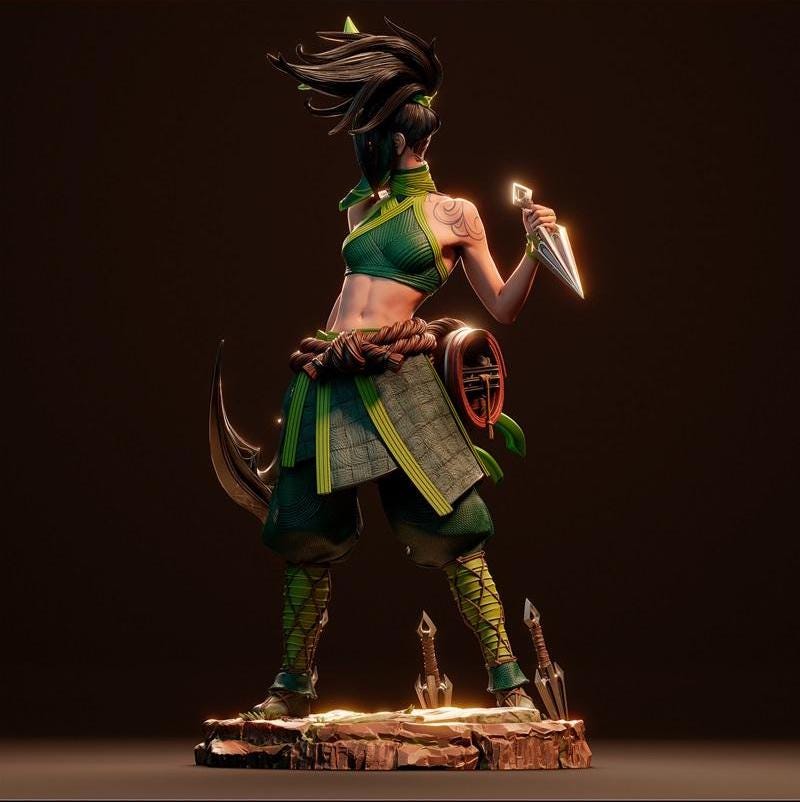 Hand-Painted Ninja Assassin Girl Figurine: Fantasy statue 1/6