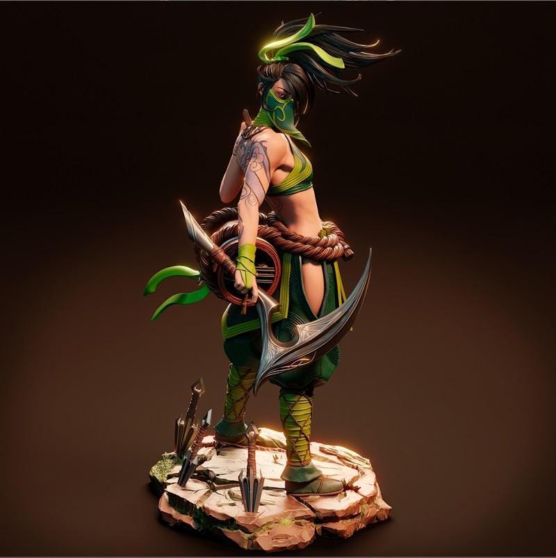 Hand-Painted Ninja Assassin Girl Figurine: Fantasy statue 1/6