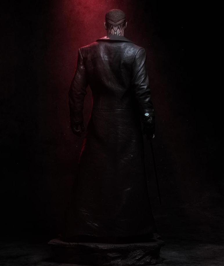 Vampire Hunter Figurine: Dark Resin Statue with Katana 1/6 hand painted