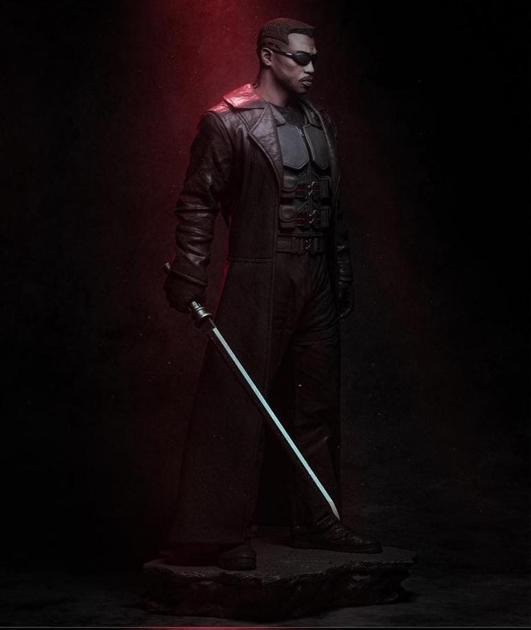 Vampire Hunter Figurine: Dark Resin Statue with Katana 1/6 hand painted