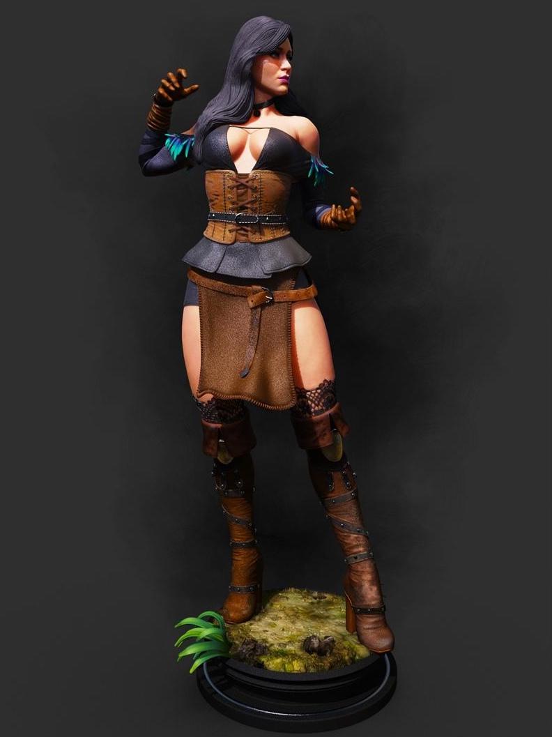 Sorceress Figurine – 1:6 Scale Dark Mage Statue - hand painted