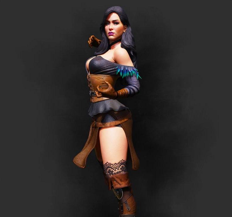 Sorceress Figurine – 1:6 Scale Dark Mage Statue - hand painted
