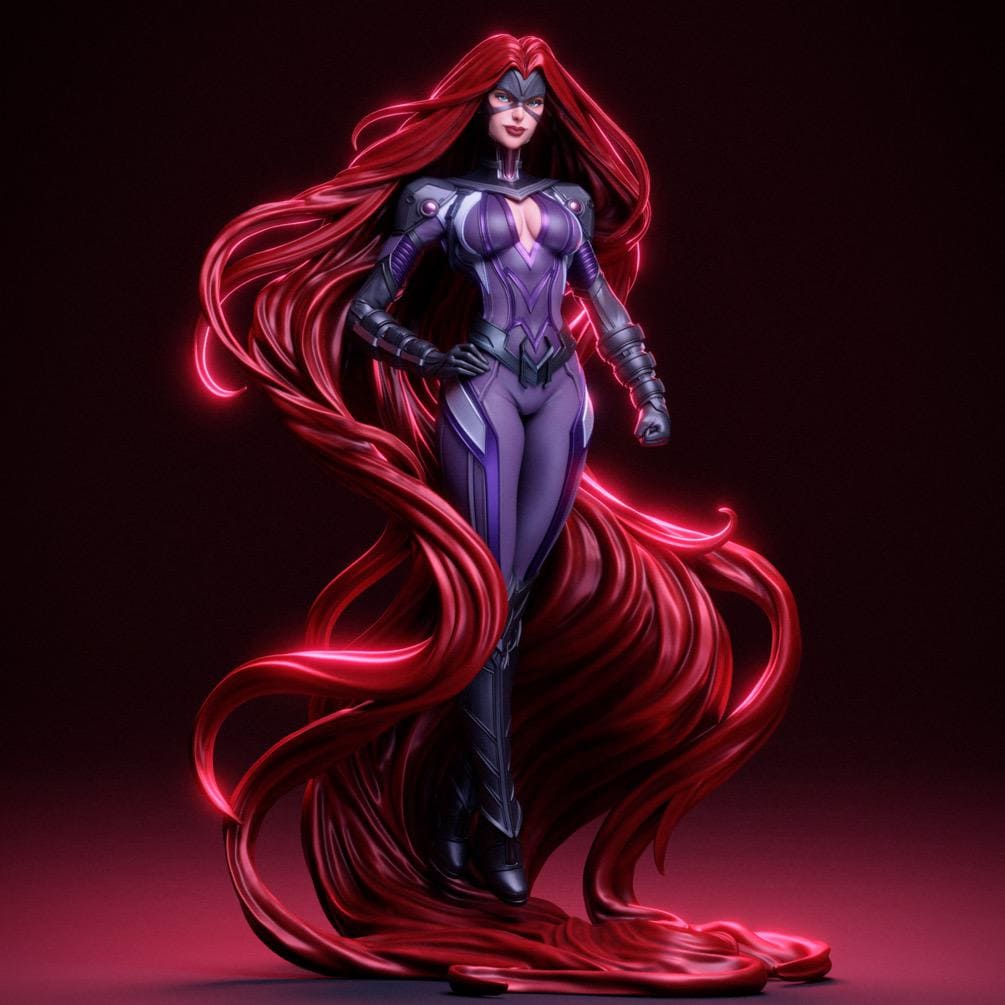 Hand painted Red-Haired Queen Figurine – 1:6 Scale Statue