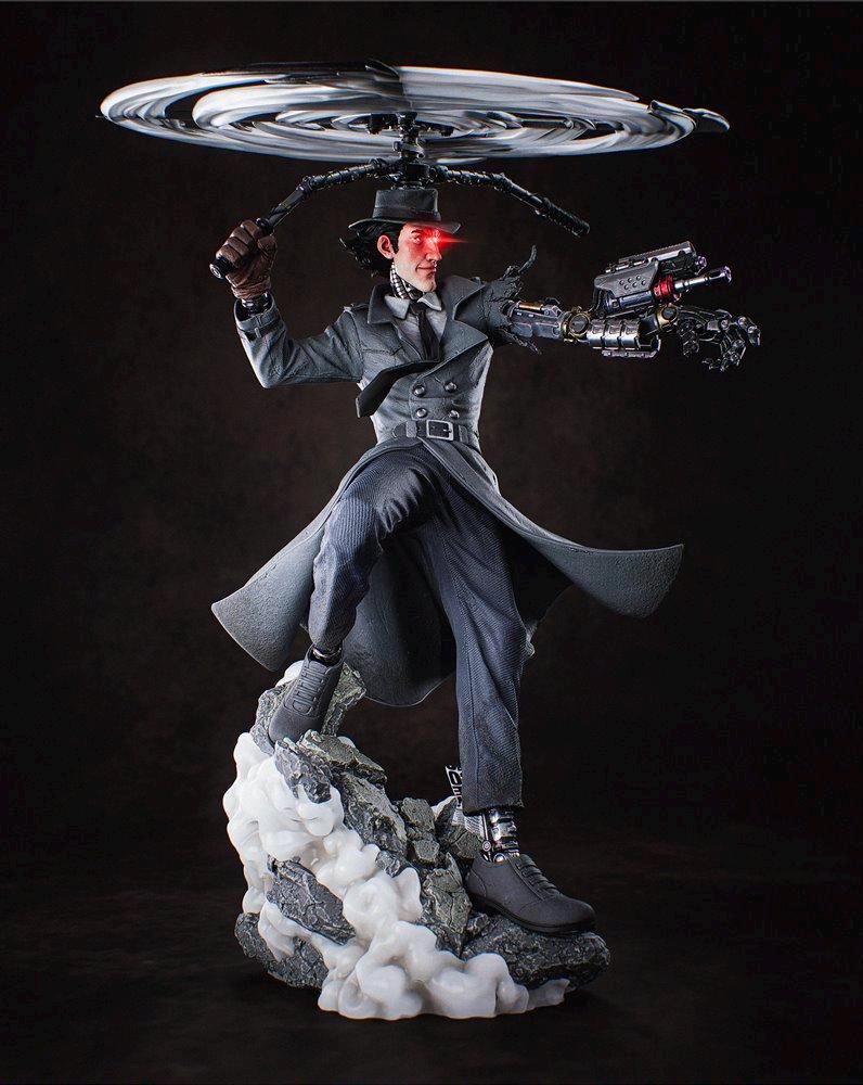 Cyborg Inspector Gadget Figurine – 1:6 Scale Hand-Painted, led eyes