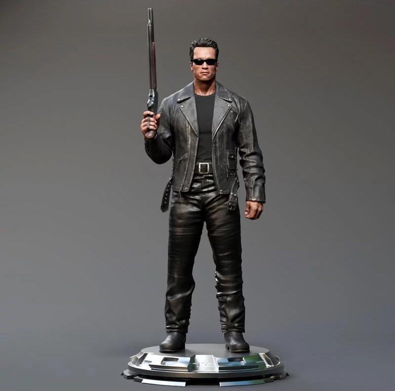 Hand-Painted Cyborg Terminator Warrior Resin Statue 1/6 Scale Battle-Damaged Sci-Fi Figurine