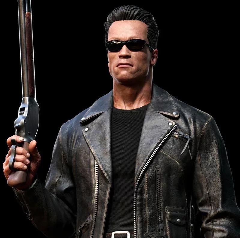 Hand-Painted Cyborg Terminator Warrior Resin Statue 1/6 Scale Battle-Damaged Sci-Fi Figurine