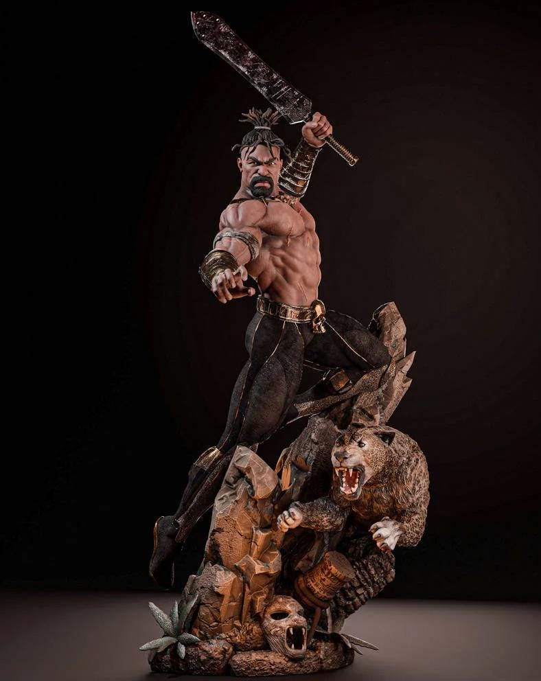 Hand-Painted Barbarian Warrior Figurine: 1/6