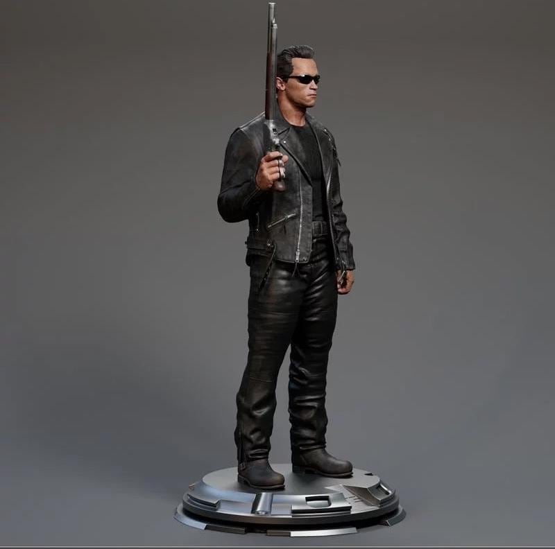 Hand-Painted Cyborg Terminator Warrior Resin Statue 1/6 Scale Battle-Damaged Sci-Fi Figurine