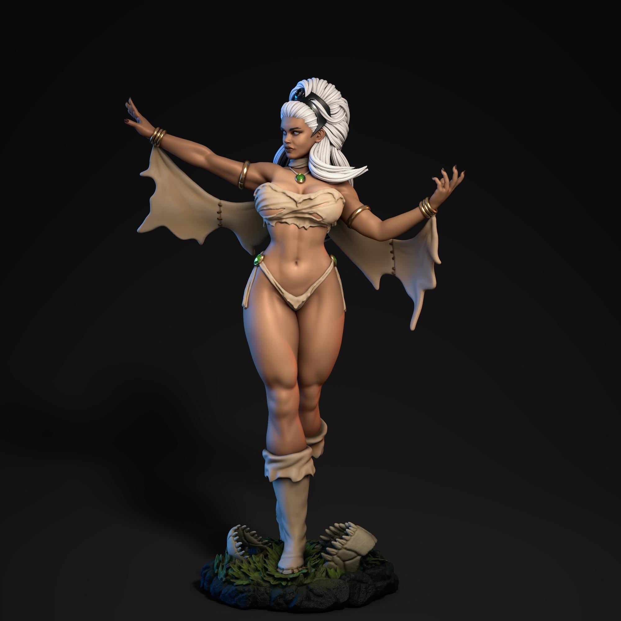 Custom hand Painted Tribal Warrior Woman – 1/6 Scale Fantasy Goddess Figurine
