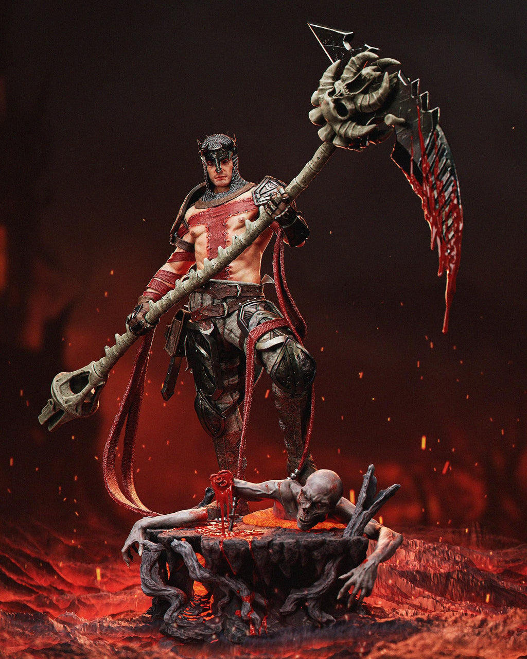 Hand-Painted Dark dante Warrior Figurine: 1/6 Scale Resin Statue hand painted