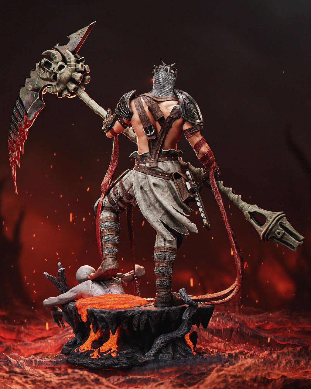 Hand-Painted Dark dante Warrior Figurine: 1/6 Scale Resin Statue hand painted