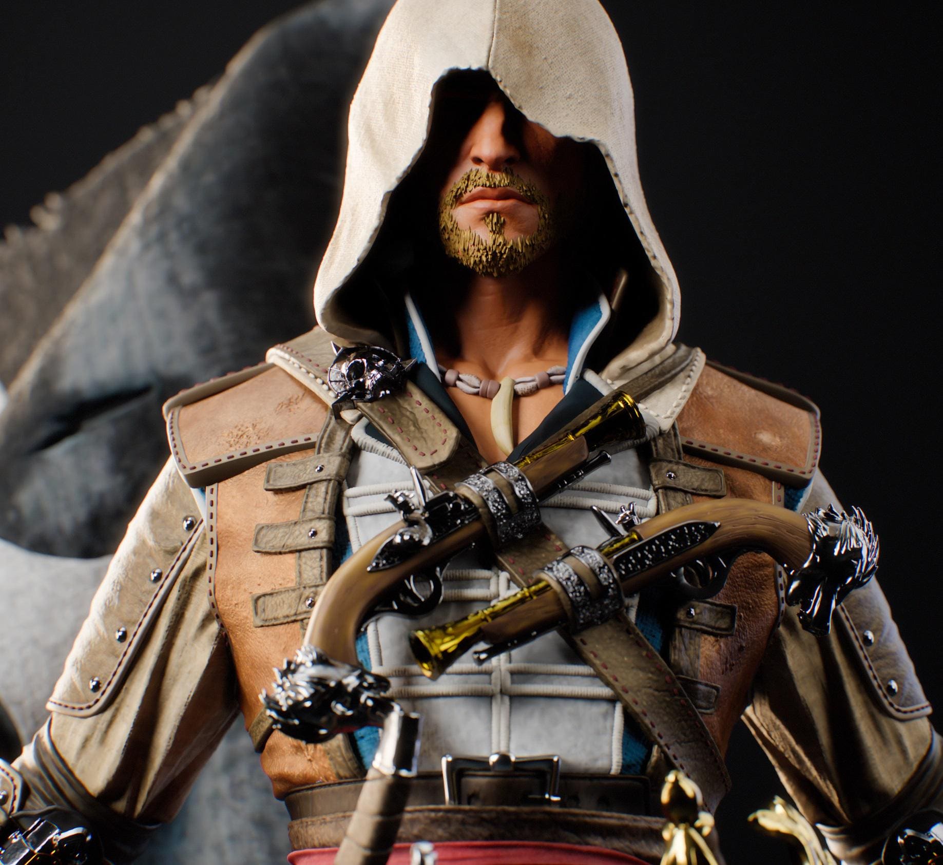 Custom Pirate Assassin Figurine – hand Painted Resin Sculpture 1/6