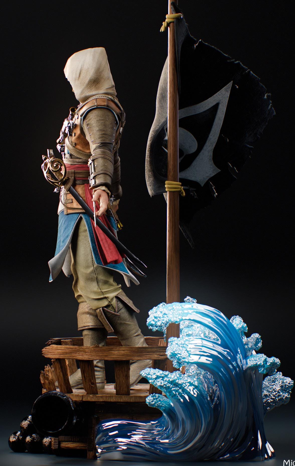 Custom Pirate Assassin Figurine – hand Painted Resin Sculpture 1/6