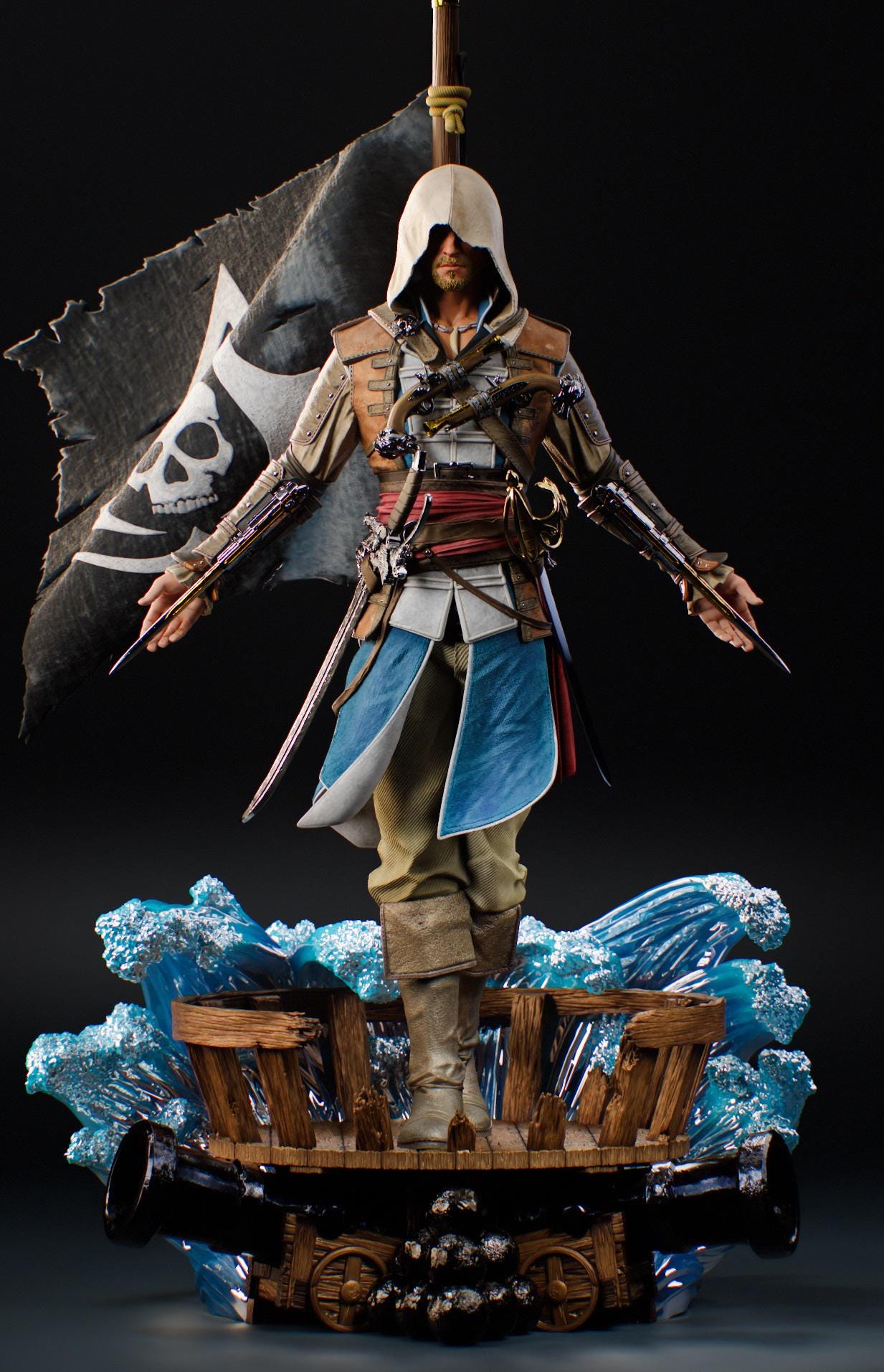 Custom Pirate Assassin Figurine – hand Painted Resin Sculpture 1/6