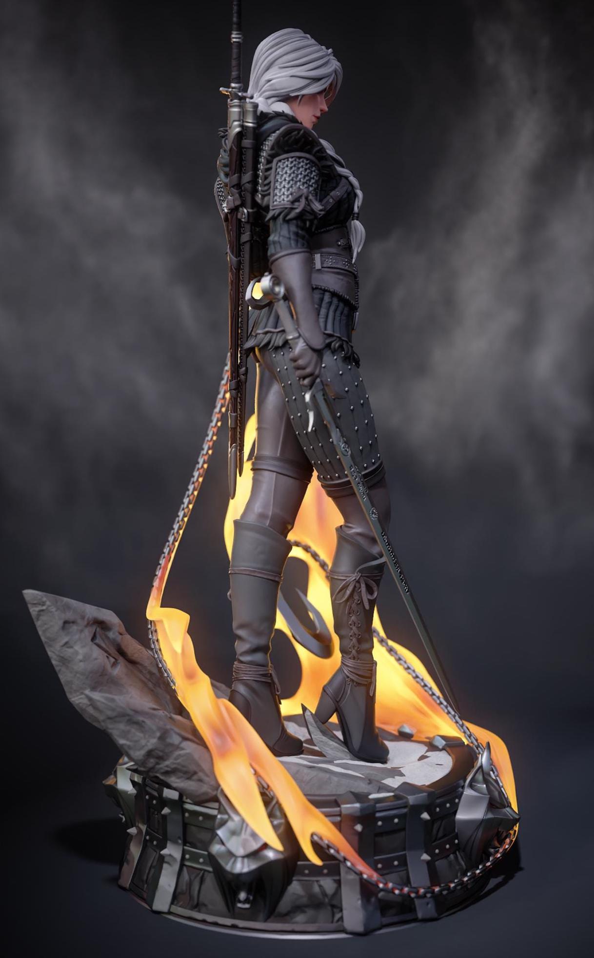 Custom Figurine of a Silver-Haired Warrior – hand Painted 1/6
