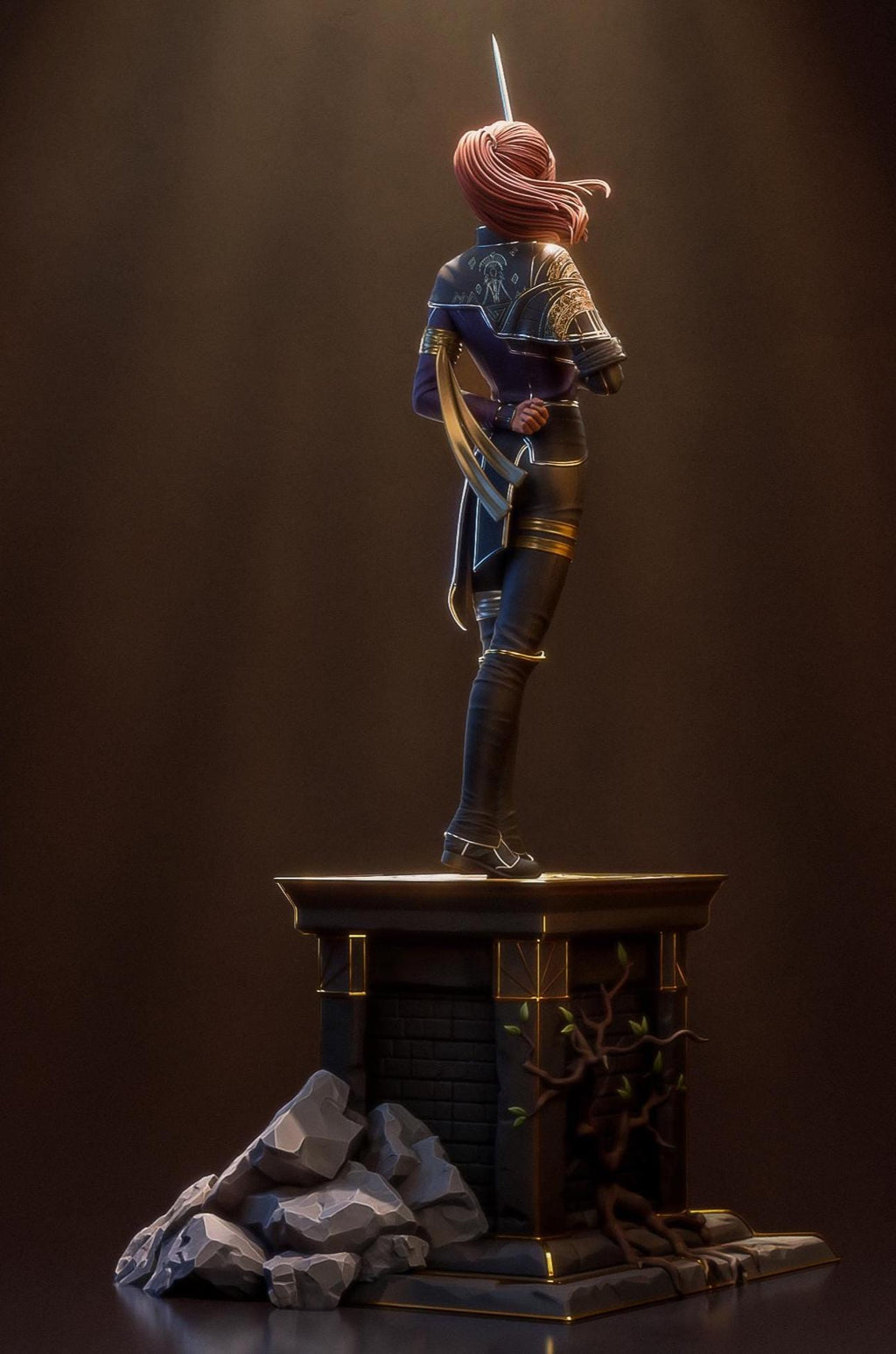 Custom Figurine of Futuristic Swordswoman – 1/6 Scale Statue