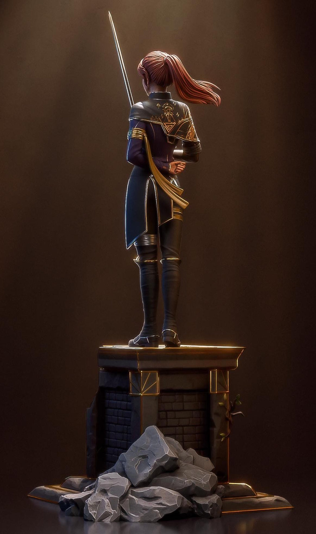 Custom Figurine of Futuristic Swordswoman – 1/6 Scale Statue