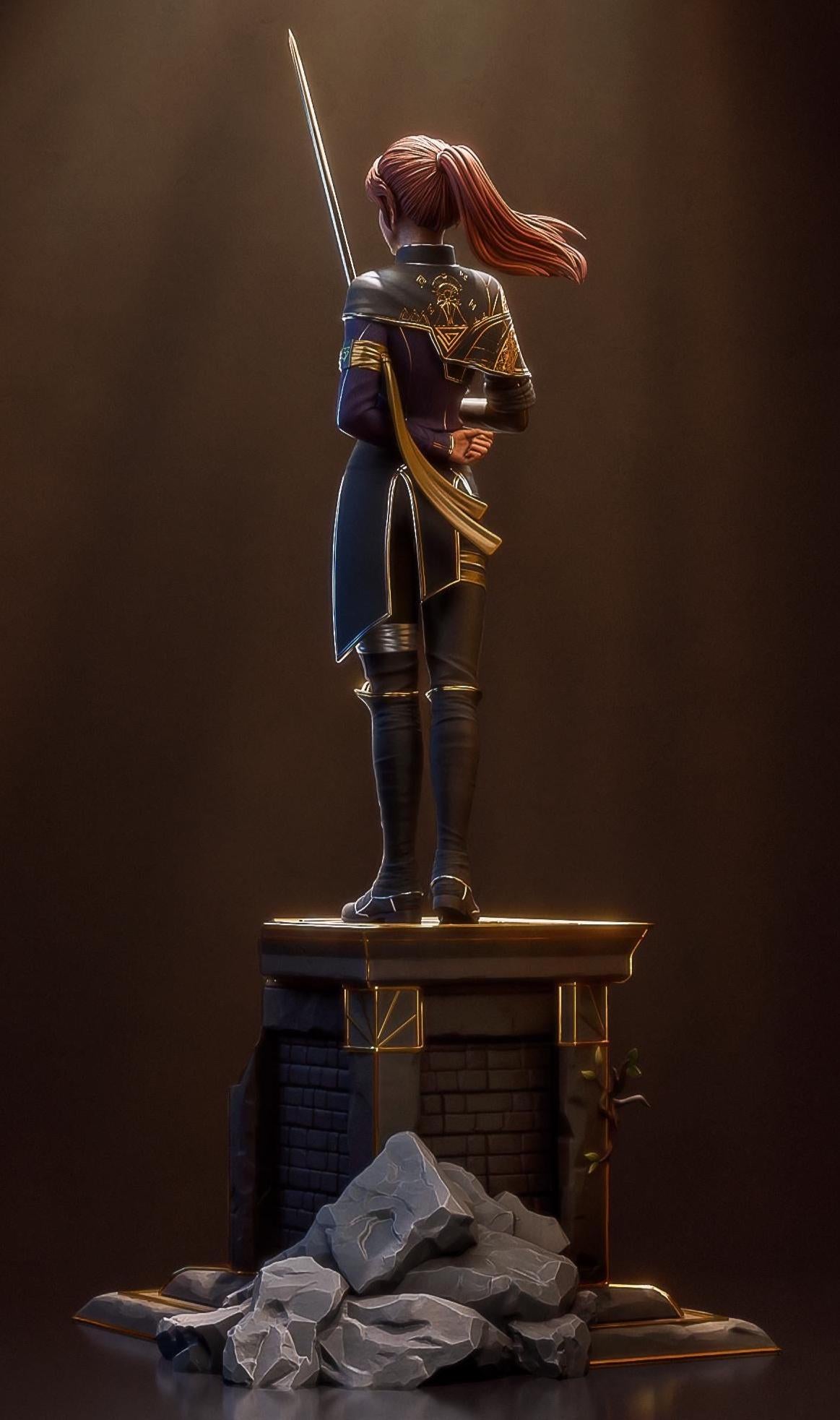 Custom Figurine of Futuristic Swordswoman – 1/6 Scale Statue