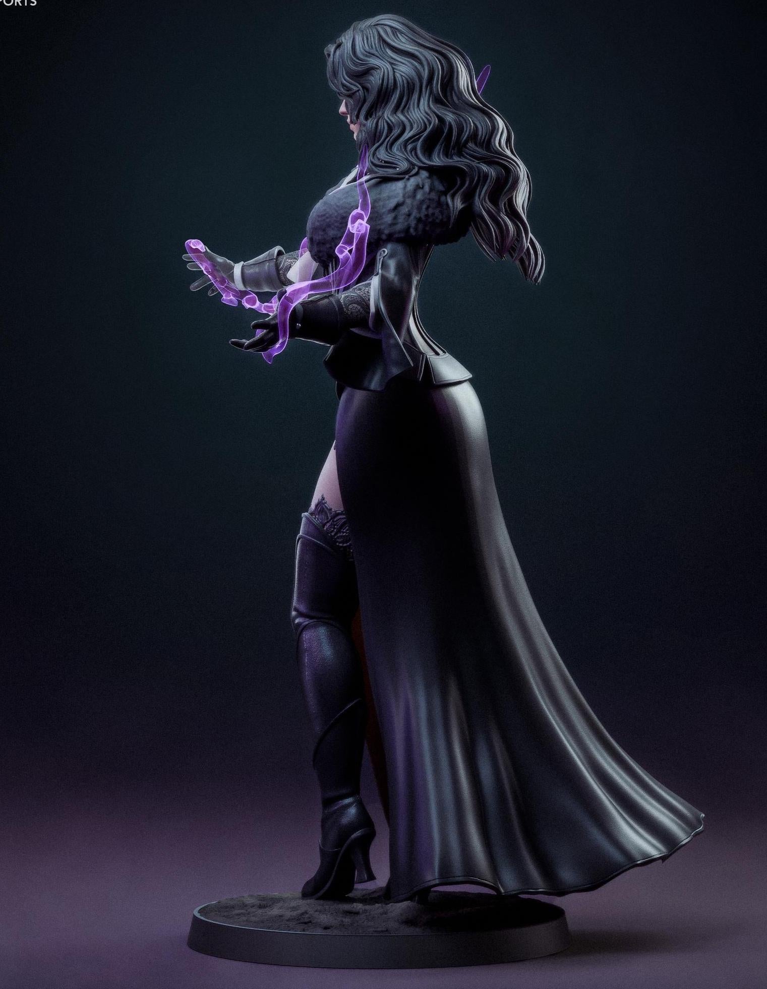 Custom Figurine of Dark Sorceress – 1/6 Scale Resin Statue hand painted