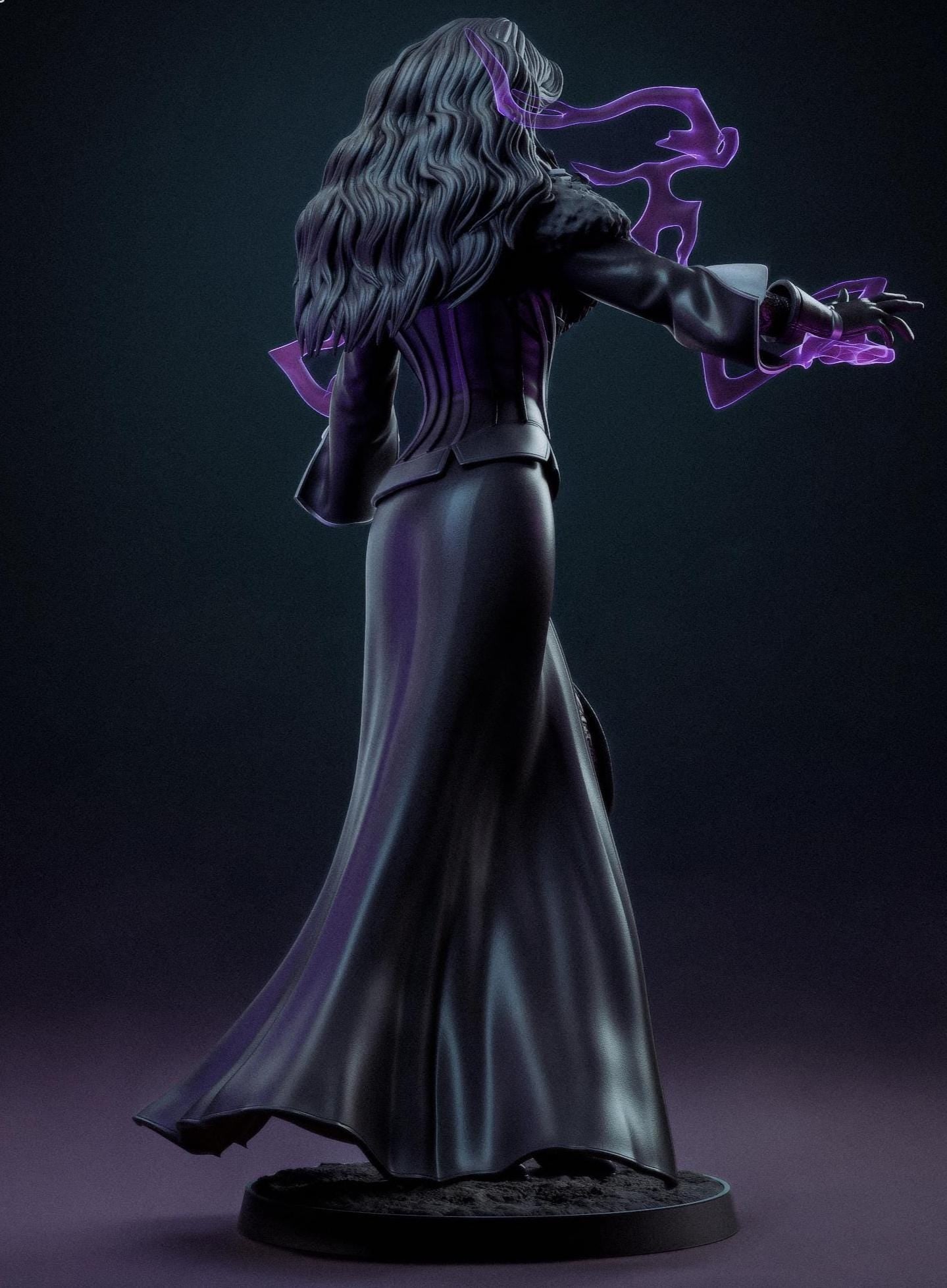 Custom Figurine of Dark Sorceress – 1/6 Scale Resin Statue hand painted