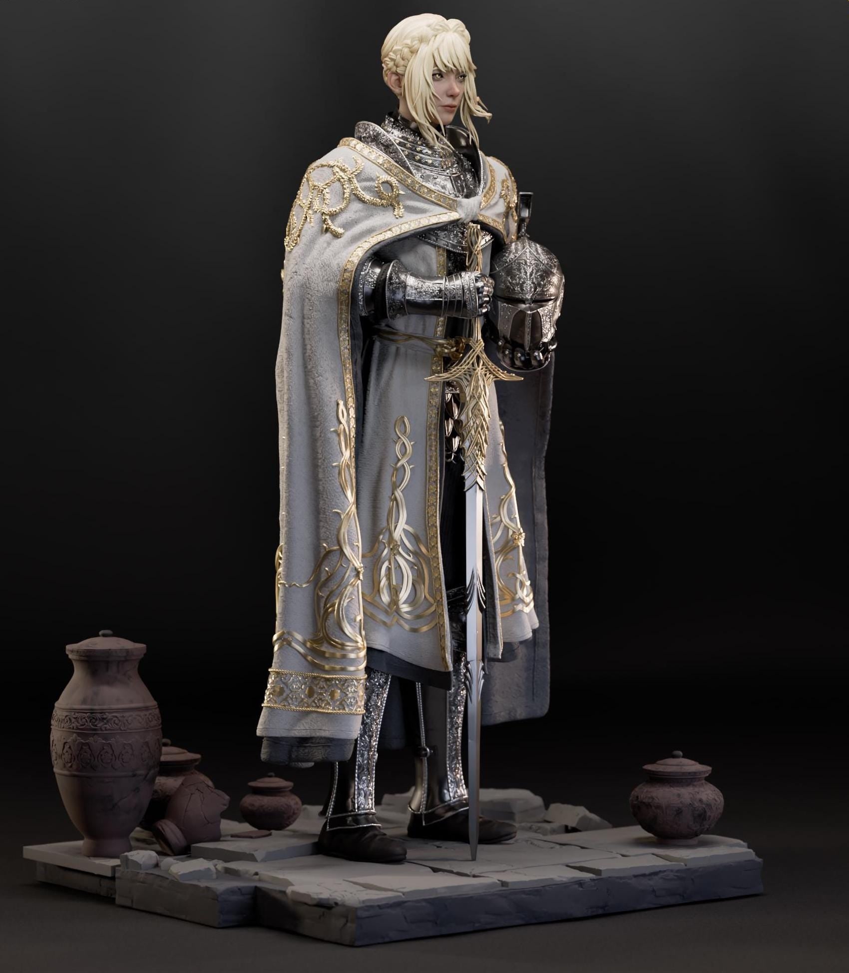 Custom Figurine of Noble Knight – hand Painted 1/6 Resin Statue