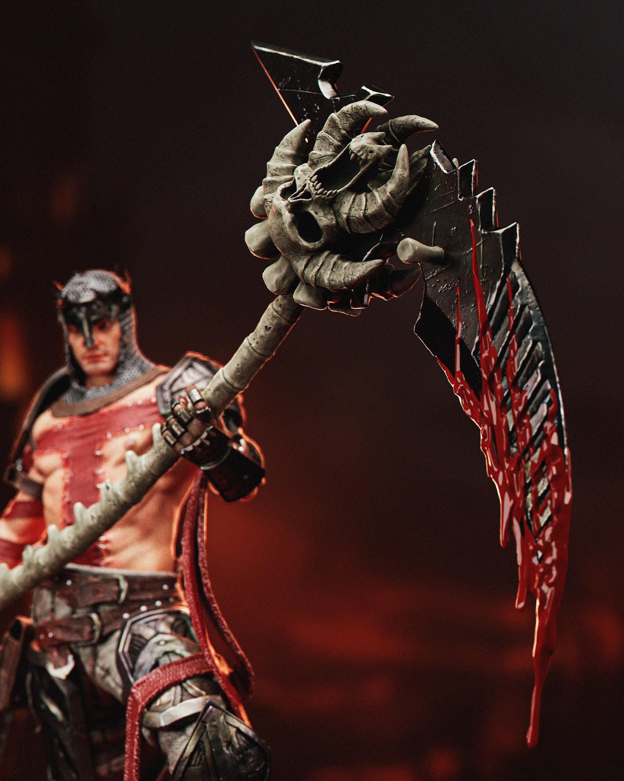 Hand-Painted Dark dante Warrior Figurine: 1/6 Scale Resin Statue hand painted