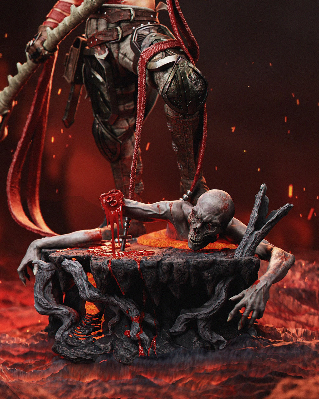 Hand-Painted Dark dante Warrior Figurine: 1/6 Scale Resin Statue hand painted