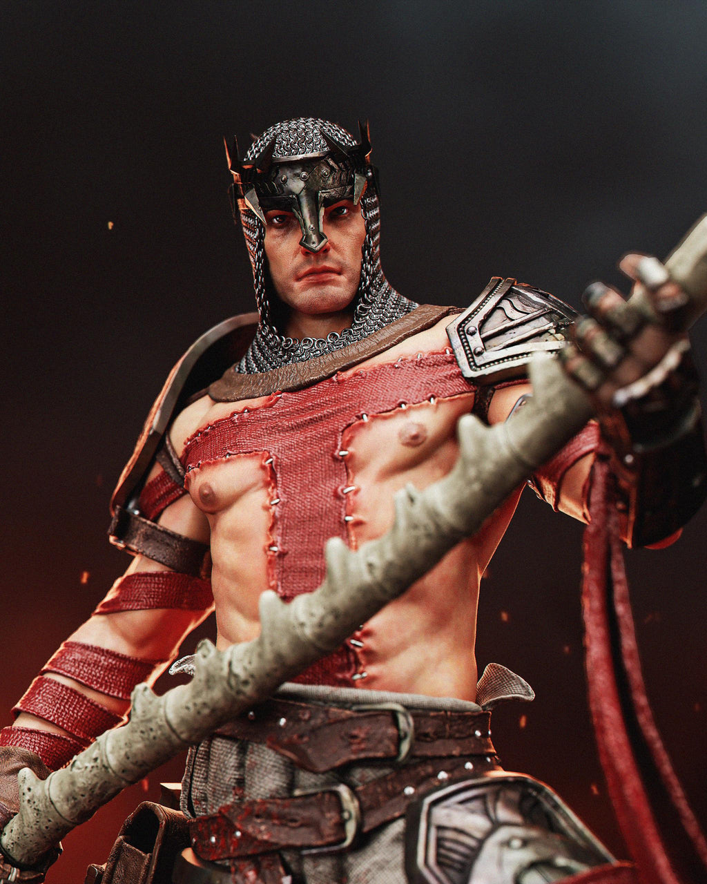 Hand-Painted Dark dante Warrior Figurine: 1/6 Scale Resin Statue hand painted