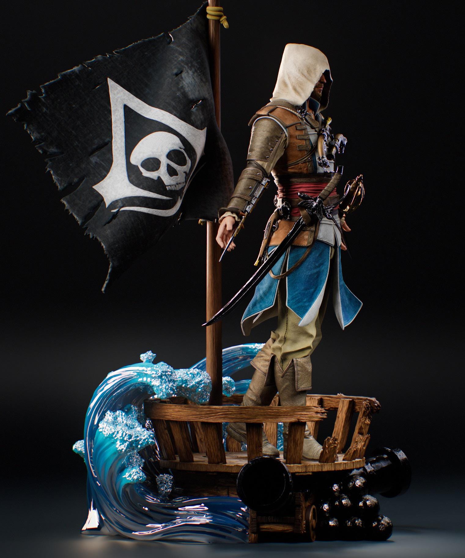 Custom Pirate Assassin Figurine – hand Painted Resin Sculpture 1/6